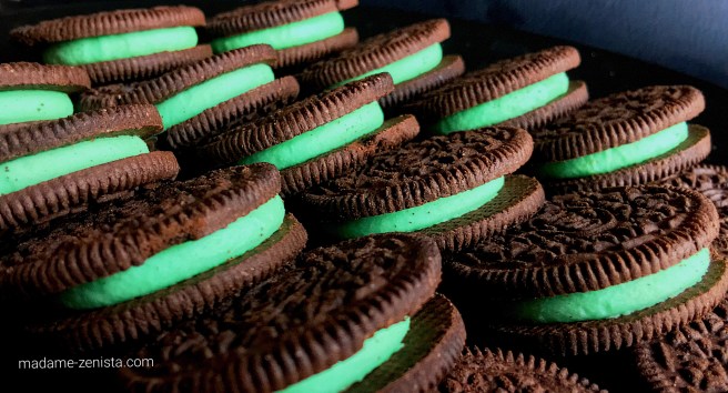 Mint Oreos stacked. Photography. Photos.